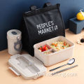 Wheat straw insulation lunchbox with three compartments
